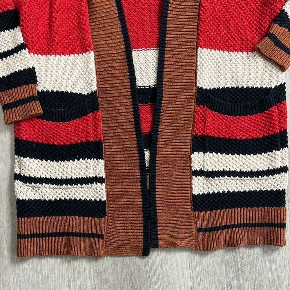 Express Color Block Open Front Knit Cardigan - image 7